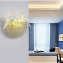 Nordic Style Bird Nest Wall Lamp by Axyaa: Creative, Luminous, Woven Design for Home Decor