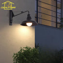 Axyaa Industrial Swing Arm Outdoor Wall Lamp LED E27 Rotatable Wall Mounted