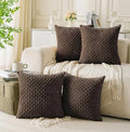 Axyaa Corduroy Chain Pattern Cushion Cover - Soft Fluffy Pillow Case for Home Decor