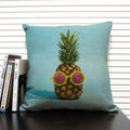 Axyaa Cactus Pineapple Pattern Cushion Cover 45x45 Linen Pillowcase