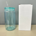 Axyaa Colorful Lid Plastic Cup with Straws - Replacement for Can Shaped Iced Coffee Juice Mug