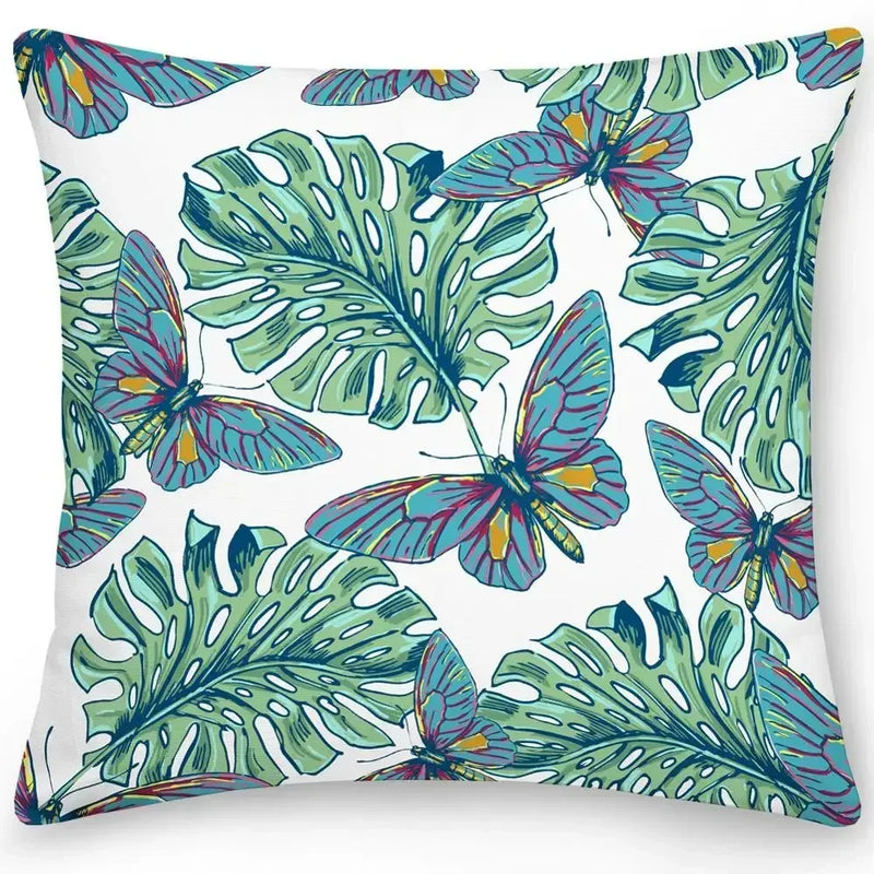 Axyaa Butterfly Flower Cushion Cover - Elegant Home & Office Decor