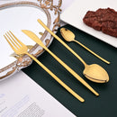 Gold Stainless Steel Cutlery Set by Axyaa - 24Pcs Western Tableware Flatware