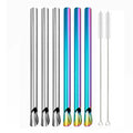 Axyaa Stainless Steel Bubble Tea Straw Set with Spoon Shaped Straw