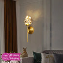 Axyaa Luxury Gold Crystal Wall Sconce for Bedroom, Living Room, Hotel & Hallway