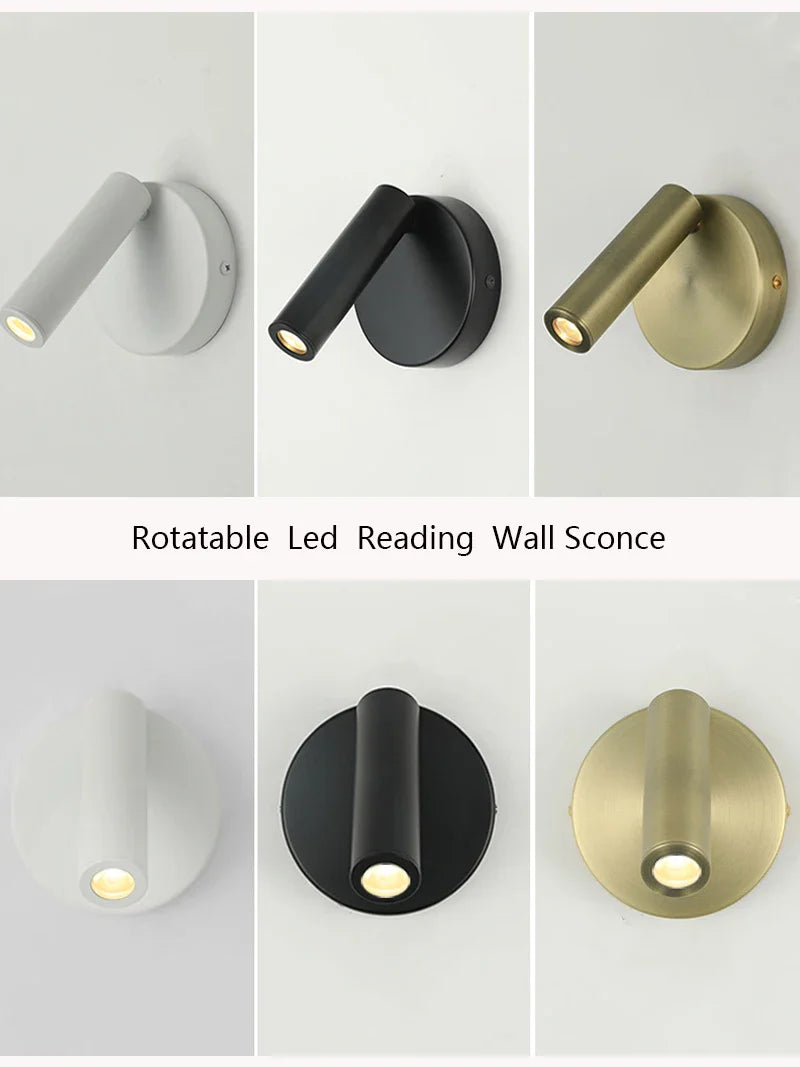 Axyaa Adjustable LED Wall Sconce Spotlight for Bedroom Study & Hotel Reading