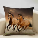 Axyaa Tropical Style Running Horses Pillowcase Home Decor Square Linen Animal Pillow Case