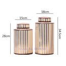 Axyaa Golden Stripe Ceramics Vase with Cover: Modern Home Decor Flower Jar