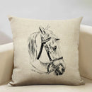 Luxury Axyaa Horse Cushion Cover 45x45cm Linen Pillow Case for Home Decor