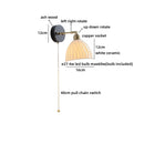 Axyaa Ceramic LED Wall Sconce Lights Bedroom Decoration Modern Nordic Decor Wall Lamp