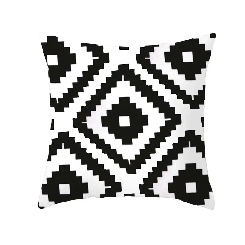 Axyaa Plaid Geometric Wave Stripe Checkerboard Print Throw Pillow Case