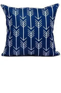 Axyaa Navy Blue Linen Throw Pillow Cover 45x45 Square Sofa Cushion Case