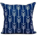Axyaa Navy Blue Linen Throw Pillow Cover 45x45 Square Sofa Cushion Case