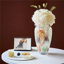 Axyaa Clear Glass Irregular Pattern Vase for Home Decor and Flower Arrangement