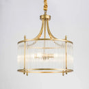 Axyaa Modern Luxury Glass Chandelier Golden Copper LED Light Fixture