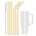 Axyaa Stainless Steel Drinking Straws Set 7Pcs with Brush Cocktail Bar for Glasses