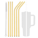 Axyaa Stainless Steel Drinking Straws Set 7Pcs with Brush Cocktail Bar for Glasses