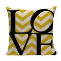 Axyaa Yellow Geometric Linen Pillow Case 45*45cm