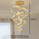 Axyaa Crystal Chandelier Stair Pendant Lamp Living Room Lighting