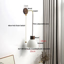 Axyaa White Ceramic LED Wall Lamp with Pull Chain Switch