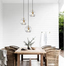 Axyaa Glass Amber/Clear LED Pendant Light for Kitchen Living Room, Modern Industrial Fixture