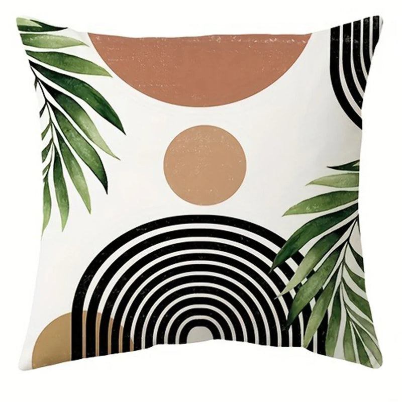 Axyaa Geometric Leaf Pattern Pillow Cover Home Decoration Sofa Cushion