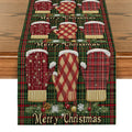Axyaa Christmas Holiday Table Runner Gloves Fir Berries Decor Sugar Cane