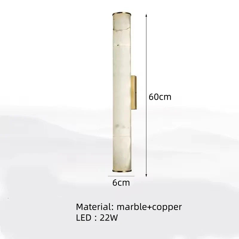 Natural Marble LED Wall Lights by Axyaa - Copper Parlor Dining Room SconcesLuxury Bedroom Art Deco Drop