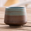 Coarse Pottery Glazed Teacups Set by Axyaa - Japanese Style Coffee Mugs for Home Decor