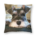 Miniature Schnauzer Puppy Pillow Cover by Axyaa: Cute Dog 3D Cushion for Living Room