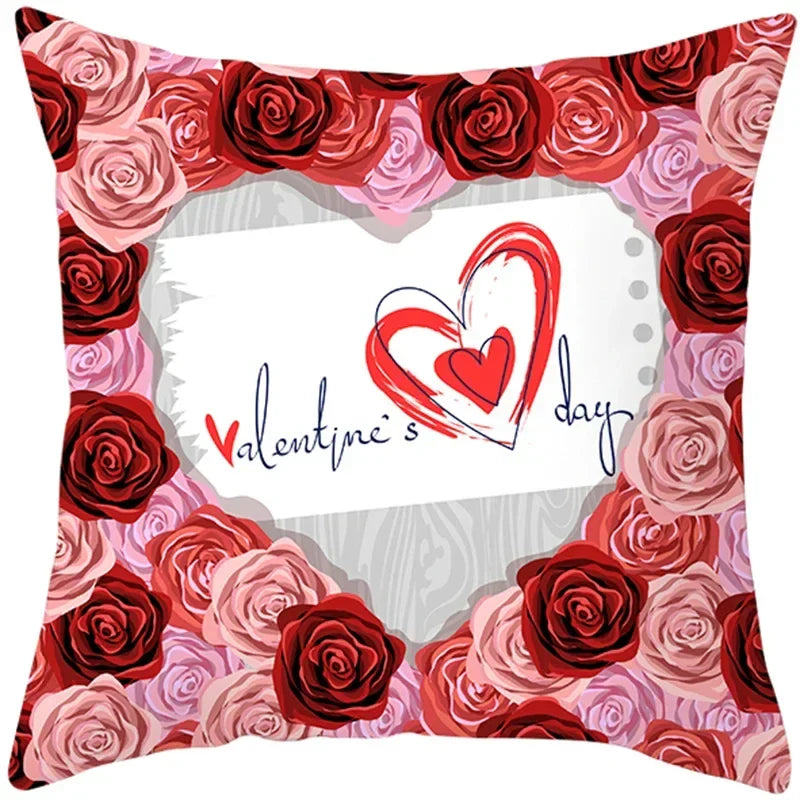 Axyaa Valentine's Day Parchment Pillow Set for Home Sofa, Square Pillowcase