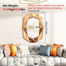 Axyaa Modern Irregular Accent Mirror 100x72cm Green/Gold/Silver for Living Room Entry