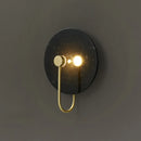 Axyaa Scandinavian Minimalist Black White Wall Lamp - Retro Green Marble Bedside LED