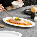 Axyaa Ceramic Oval Fish Plate - High-grade Restaurant Tableware