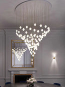 Axyaa Ceramic Magnolia Flower G9 LED Chandelier - White Luxury Pendant Light