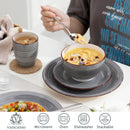 Axyaa Bella-GY Porcelain Dinner Set 48-Pieces Vintage Tableware Kit