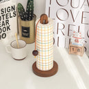Axyaa Vertical Kitchen Tissue Rack & Plastic Wrap Storage - Wood Roll Paper Holder