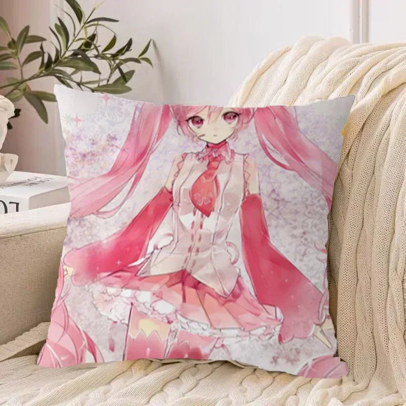 Axyaa 40*40 Hatsune Miku Pillow Cover Set for Stylish Bed Decor