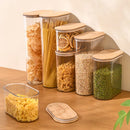 Axyaa Clear Storage Jars with Wood Lid, Airtight Food Container for Kitchen Organization