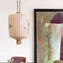 Axyaa Hand-painted Bamboo Leaf Lantern Pendent Lamp for Hotel Restaurant Decor