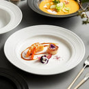 Axyaa White Ceramic Straw Hat Soup Plate