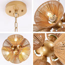 Axyaa 6-Light Rattan Chandelier for Dining Kitchen Island Bedroom