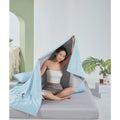 Axyaa Solid Color Tencel Cool Silk Washable Quilt Double Bed Four-Piece Set