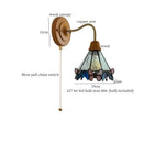 Axyaa Glass LED Wall Sconce: Colorful, Pull Chain Switch, Copper Finish