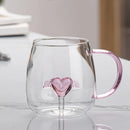 Axyaa 3D Animal Glass Mug Cup for Girls Kids Lovers Wedding Gift