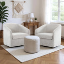 Axyaa Swivel Barrel Accent Chair, Chenille Upholstered Modern Armchair with Removable Cushion