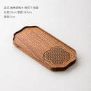 Axyaa Solid Wood Walnut Plum Blossom Dry Bubble Tray for Tea Soaking