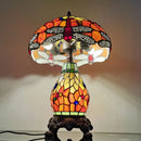 Axyaa Dragonfly Tiffany Table Lamp American Style Glass Retro E27 Bedroom Decor