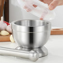 Axya 304 Stainless Steel Garlic Masher Stone Mortar for Household Grinding