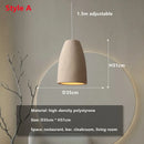 Axyaa Cement LED Pendant Light: Minimalist Wabi Sabi Chandelier for Home Decor